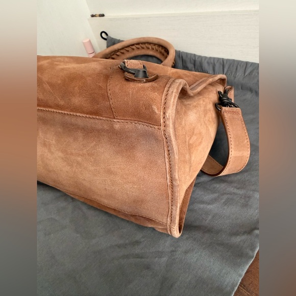 Balenciaga Camel Brown Suede Le City Medium Leather Tote Bag - Picture 6 of 12